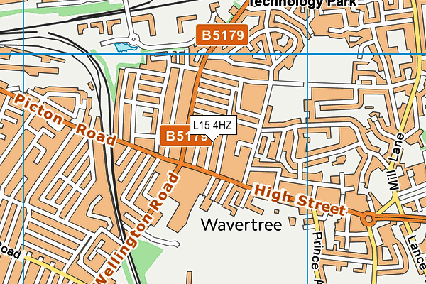 L15 4HZ map - OS VectorMap District (Ordnance Survey)