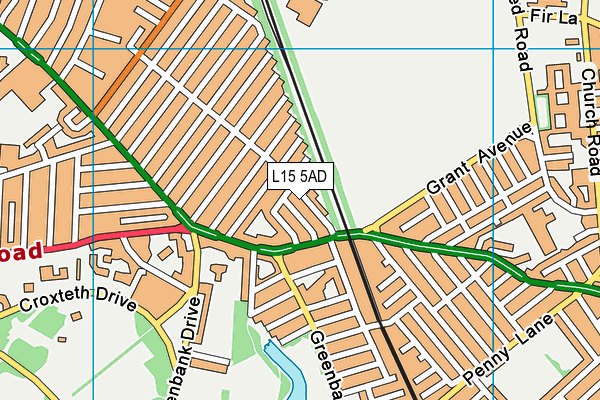 L15 5AD map - OS VectorMap District (Ordnance Survey)