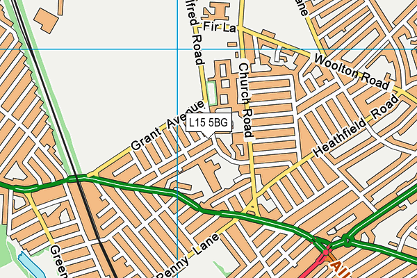 L15 5BG map - OS VectorMap District (Ordnance Survey)