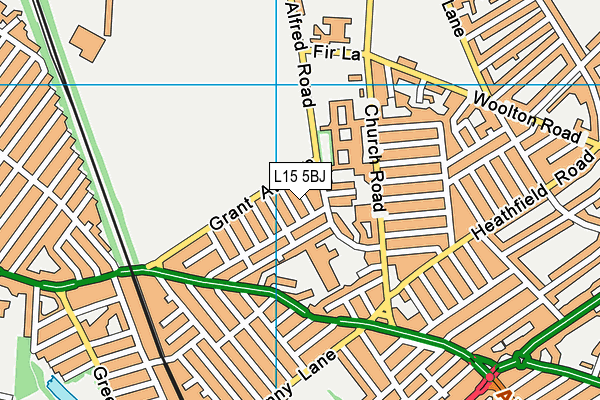 L15 5BJ map - OS VectorMap District (Ordnance Survey)