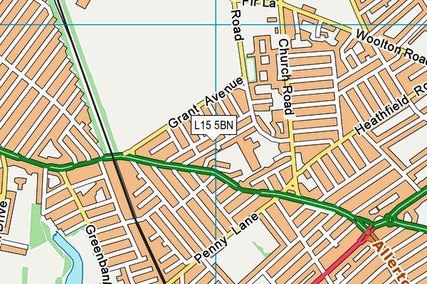 L15 5BN map - OS VectorMap District (Ordnance Survey)
