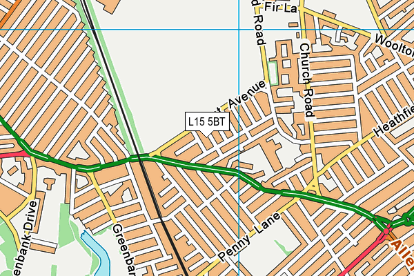 L15 5BT map - OS VectorMap District (Ordnance Survey)