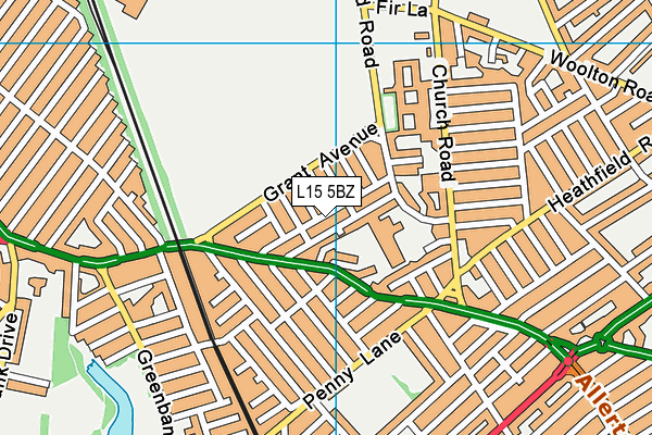 L15 5BZ map - OS VectorMap District (Ordnance Survey)