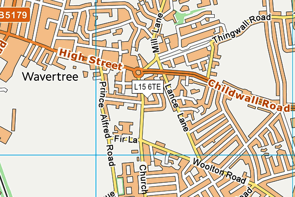 L15 6TE map - OS VectorMap District (Ordnance Survey)