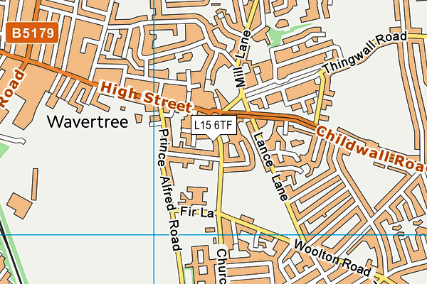 L15 6TF map - OS VectorMap District (Ordnance Survey)
