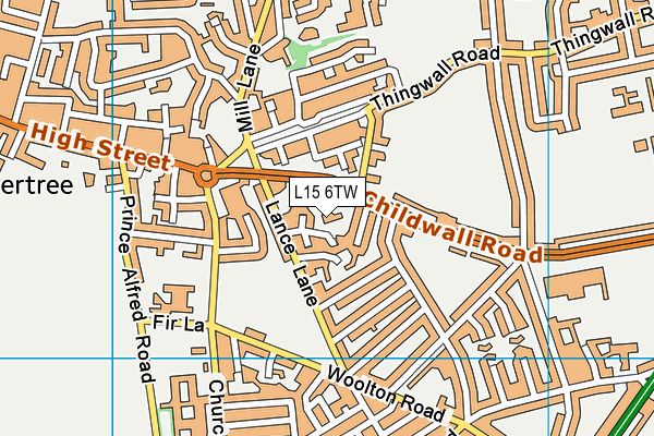 L15 6TW map - OS VectorMap District (Ordnance Survey)