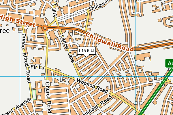 L15 6UJ map - OS VectorMap District (Ordnance Survey)