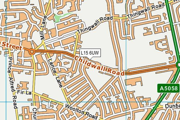 L15 6UW map - OS VectorMap District (Ordnance Survey)