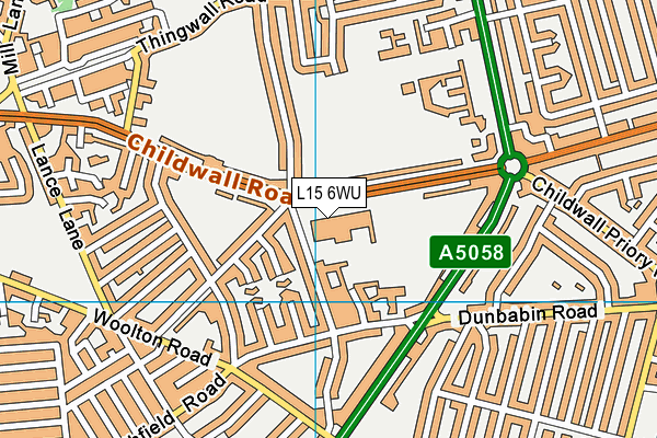 King David Primary School map (L15 6WU) - OS VectorMap District (Ordnance Survey)