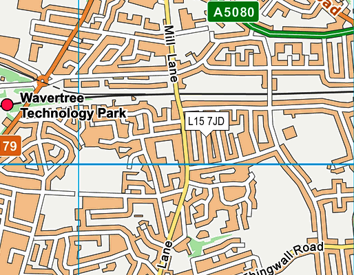L15 7JD map - OS VectorMap District (Ordnance Survey)