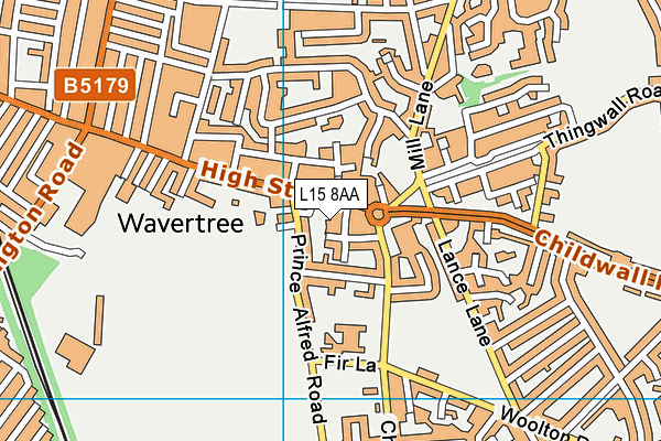 L15 8AA map - OS VectorMap District (Ordnance Survey)