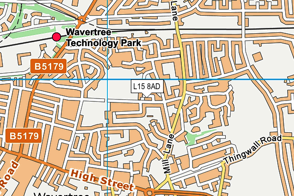 L15 8AD map - OS VectorMap District (Ordnance Survey)