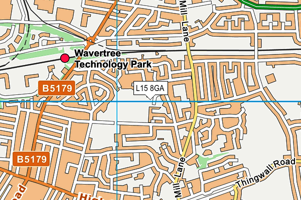 L15 8GA map - OS VectorMap District (Ordnance Survey)