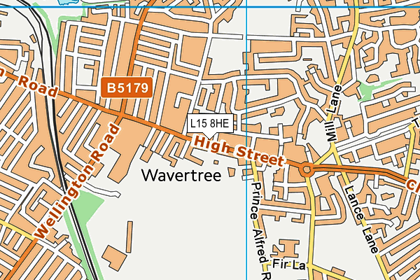 L15 8HE map - OS VectorMap District (Ordnance Survey)