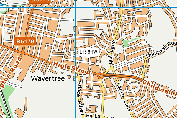 L15 8HW map - OS VectorMap District (Ordnance Survey)