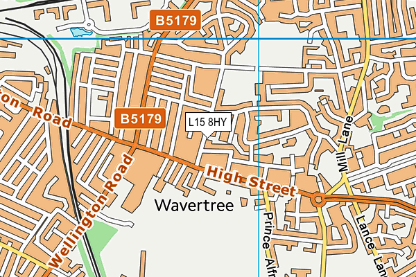 L15 8HY map - OS VectorMap District (Ordnance Survey)