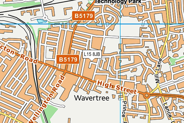 L15 8JB map - OS VectorMap District (Ordnance Survey)