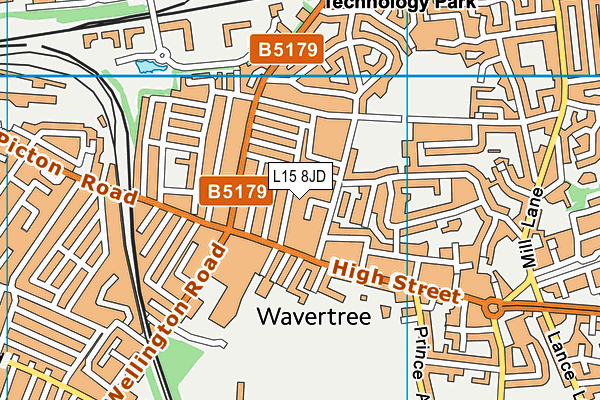 L15 8JD map - OS VectorMap District (Ordnance Survey)