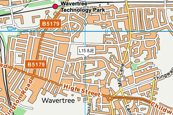 L15 8JE map - OS VectorMap District (Ordnance Survey)