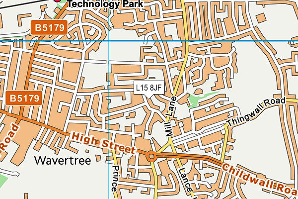 L15 8JF map - OS VectorMap District (Ordnance Survey)