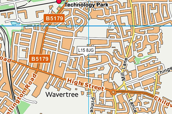 L15 8JG map - OS VectorMap District (Ordnance Survey)