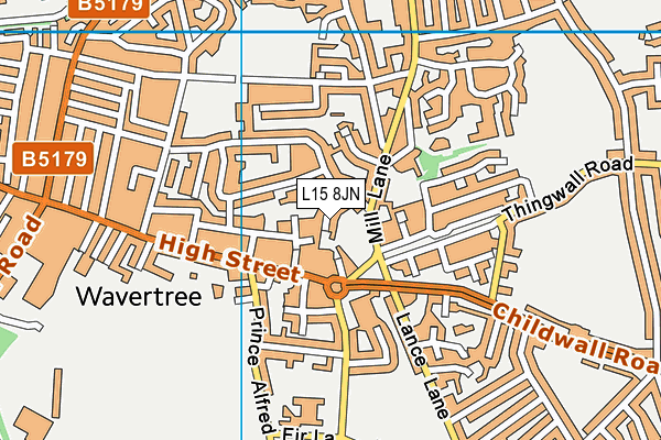 L15 8JN map - OS VectorMap District (Ordnance Survey)
