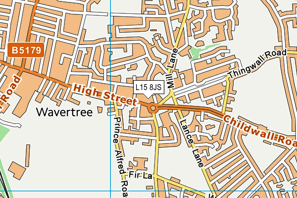 L15 8JS map - OS VectorMap District (Ordnance Survey)