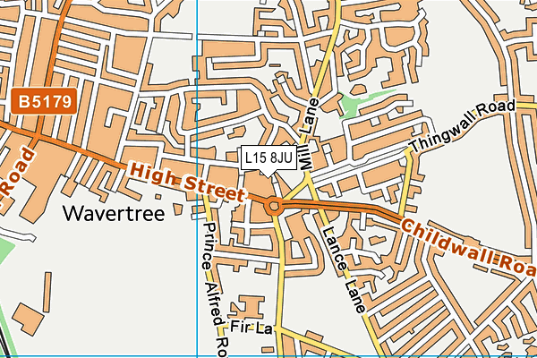 L15 8JU map - OS VectorMap District (Ordnance Survey)