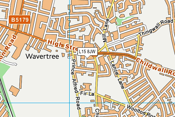 L15 8JW map - OS VectorMap District (Ordnance Survey)