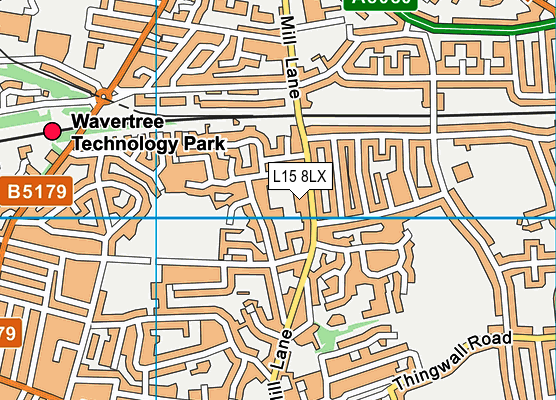 L15 8LX map - OS VectorMap District (Ordnance Survey)
