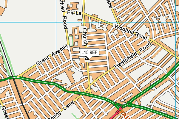 L15 9EF map - OS VectorMap District (Ordnance Survey)