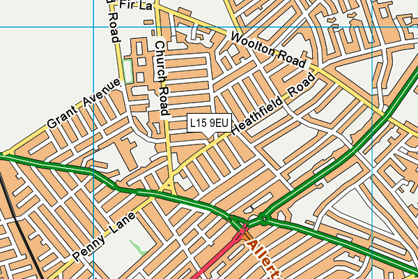 L15 9EU map - OS VectorMap District (Ordnance Survey)