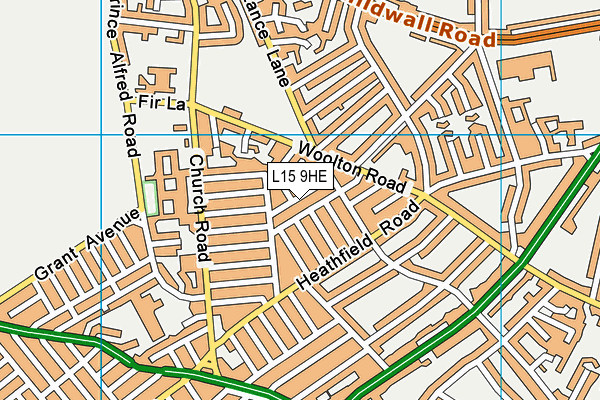 L15 9HE map - OS VectorMap District (Ordnance Survey)