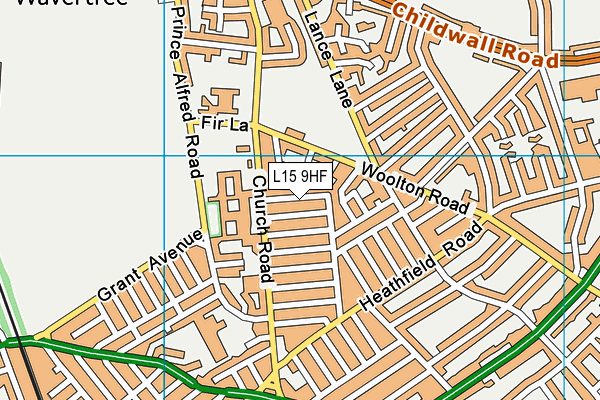 L15 9HF map - OS VectorMap District (Ordnance Survey)
