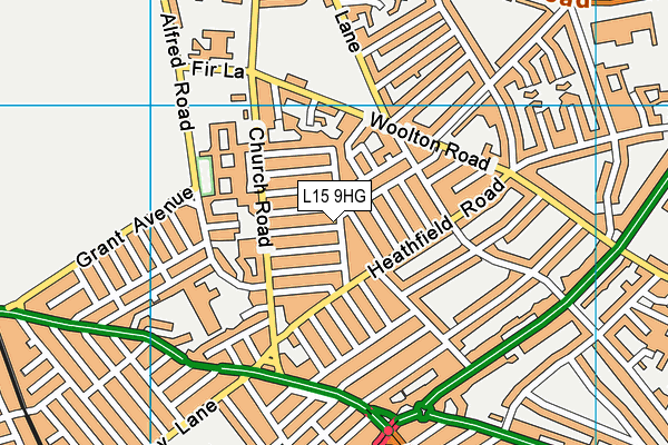 L15 9HG map - OS VectorMap District (Ordnance Survey)