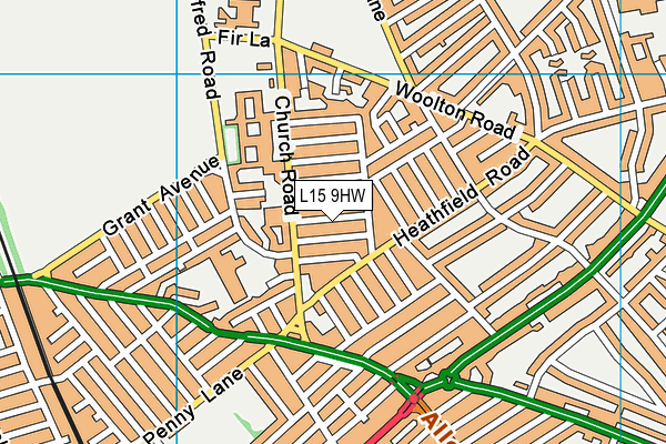 L15 9HW map - OS VectorMap District (Ordnance Survey)