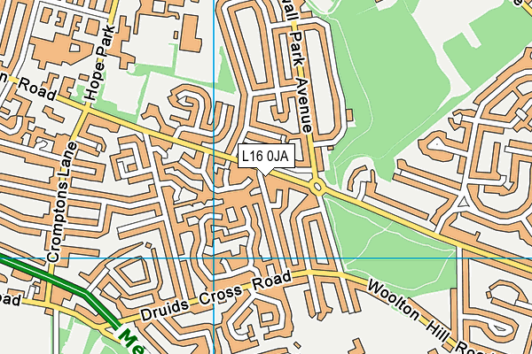L16 0JA map - OS VectorMap District (Ordnance Survey)