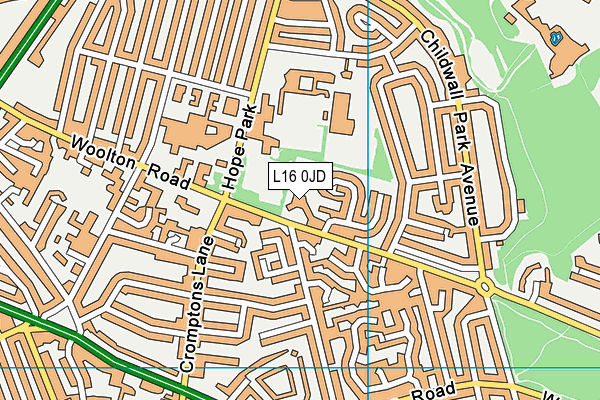 L16 0JD map - OS VectorMap District (Ordnance Survey)