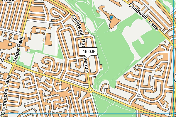 L16 0JF map - OS VectorMap District (Ordnance Survey)