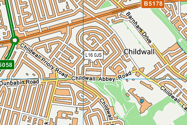 L16 0JS map - OS VectorMap District (Ordnance Survey)