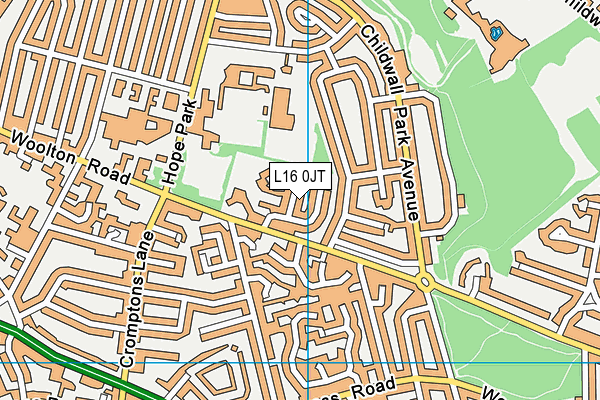 L16 0JT map - OS VectorMap District (Ordnance Survey)