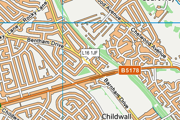 L16 1JF map - OS VectorMap District (Ordnance Survey)