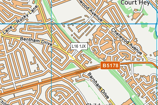 L16 1JX map - OS VectorMap District (Ordnance Survey)