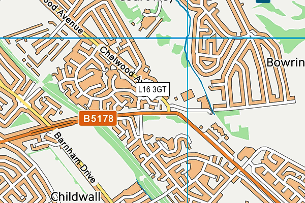 L16 3GT map - OS VectorMap District (Ordnance Survey)