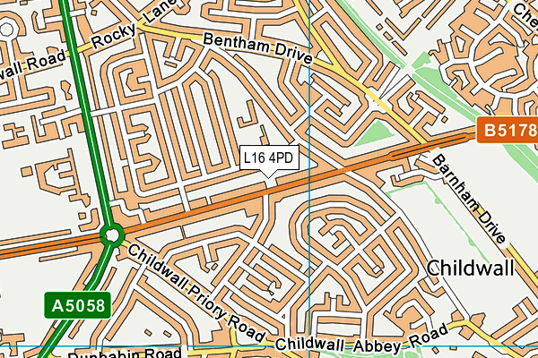 L16 4PD map - OS VectorMap District (Ordnance Survey)