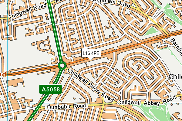 L16 4PE map - OS VectorMap District (Ordnance Survey)
