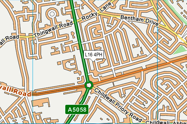 L16 4PH map - OS VectorMap District (Ordnance Survey)