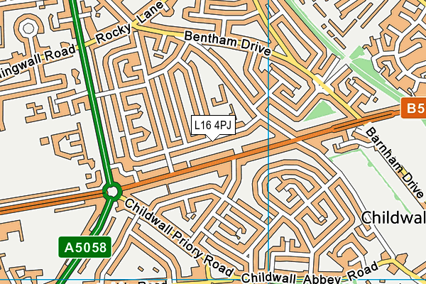 L16 4PJ map - OS VectorMap District (Ordnance Survey)