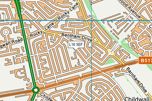 L16 5EF map - OS VectorMap District (Ordnance Survey)