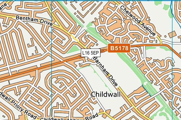 L16 5EP map - OS VectorMap District (Ordnance Survey)